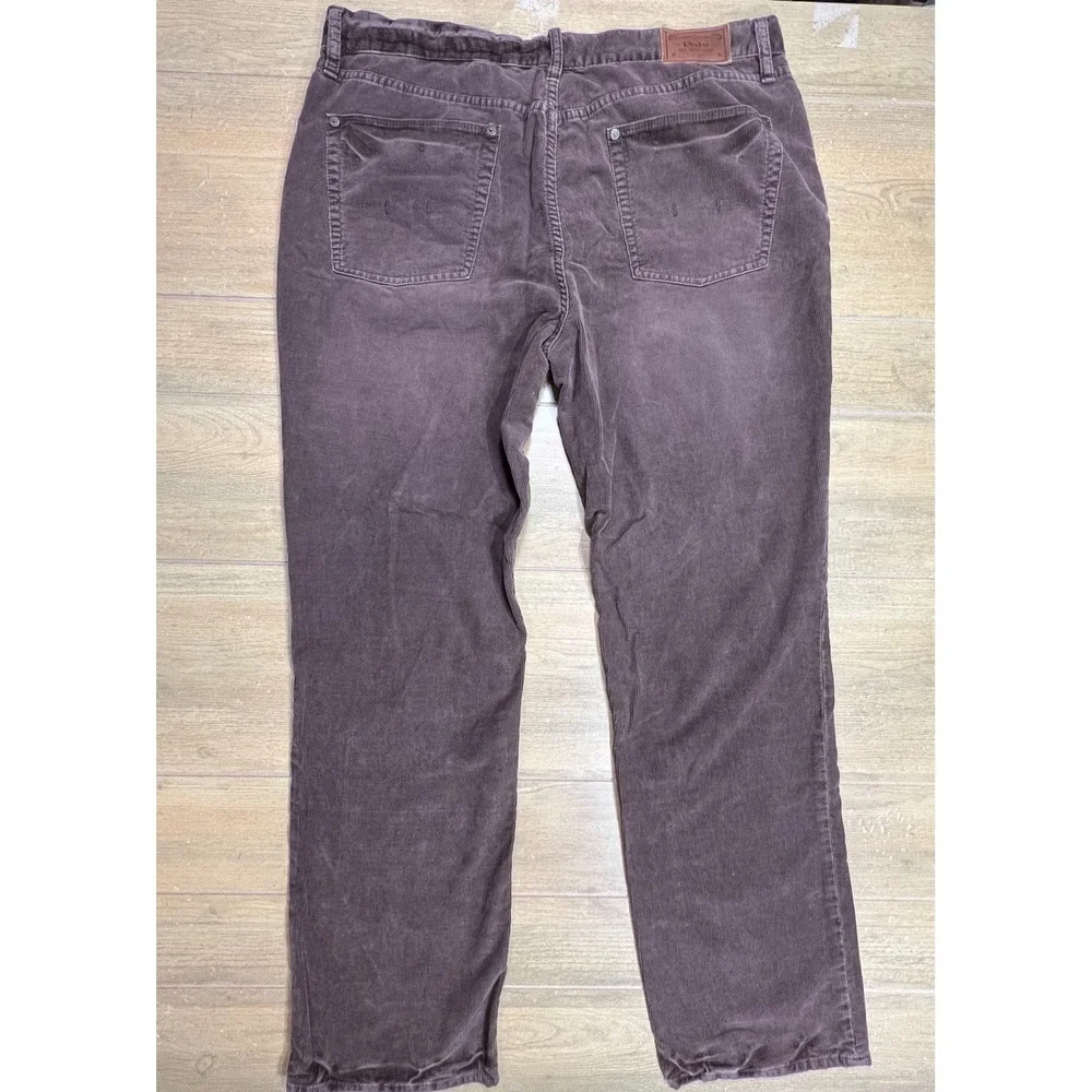 Polo Ralph Lauren Dungarees Mens Corduroy Straight Leg Pants Brown 38x32 vintage